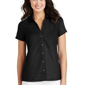Ladies Textured Camp Shirt
